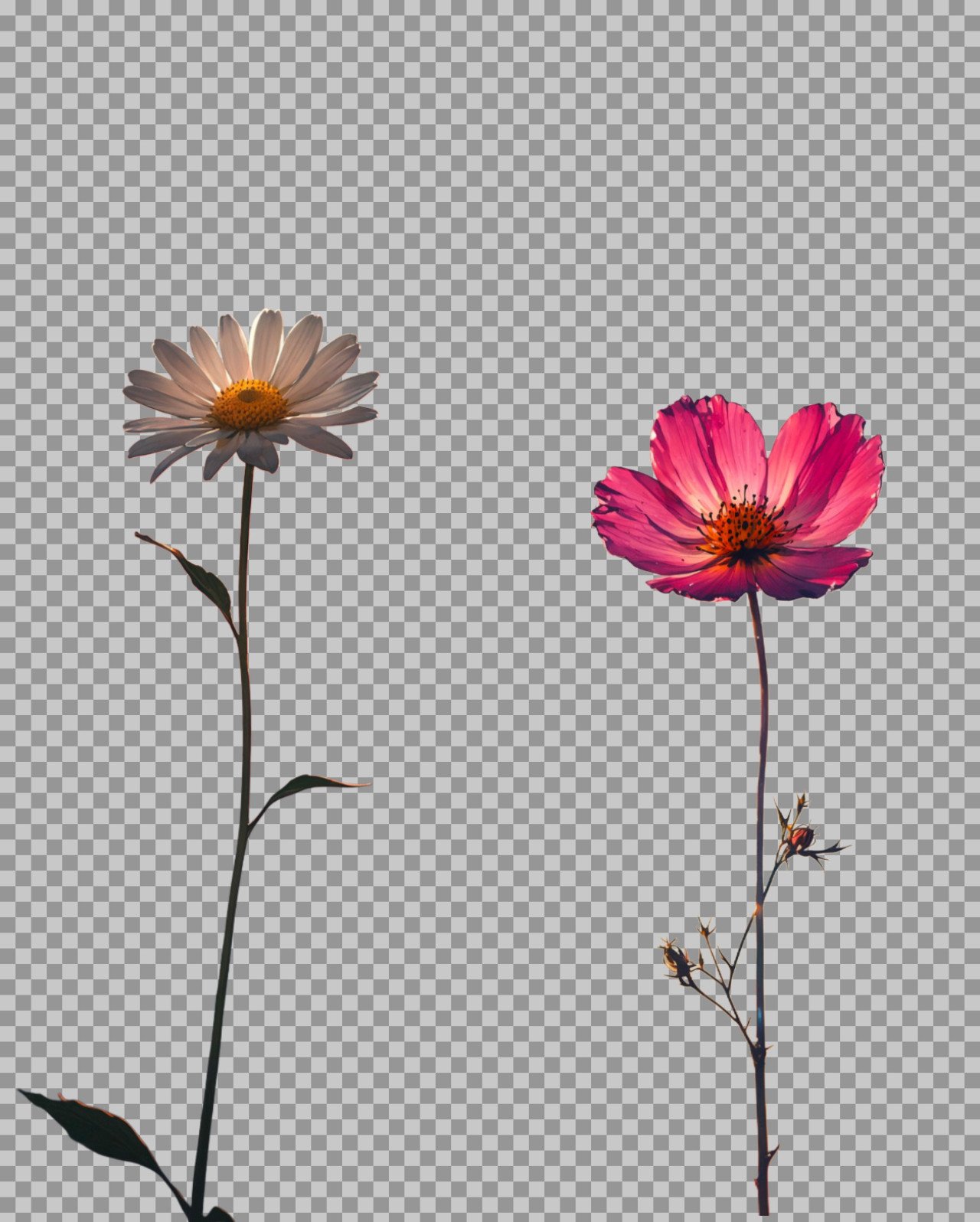 cosmos red and white flower PNG image download...