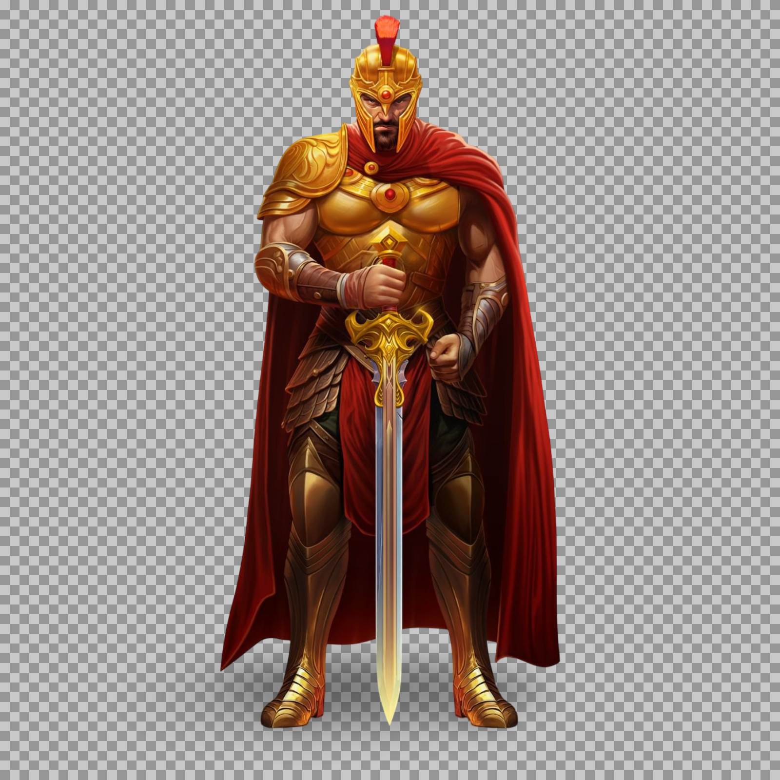 Epic Roman General with Sword | Fantasy Warrior PNG