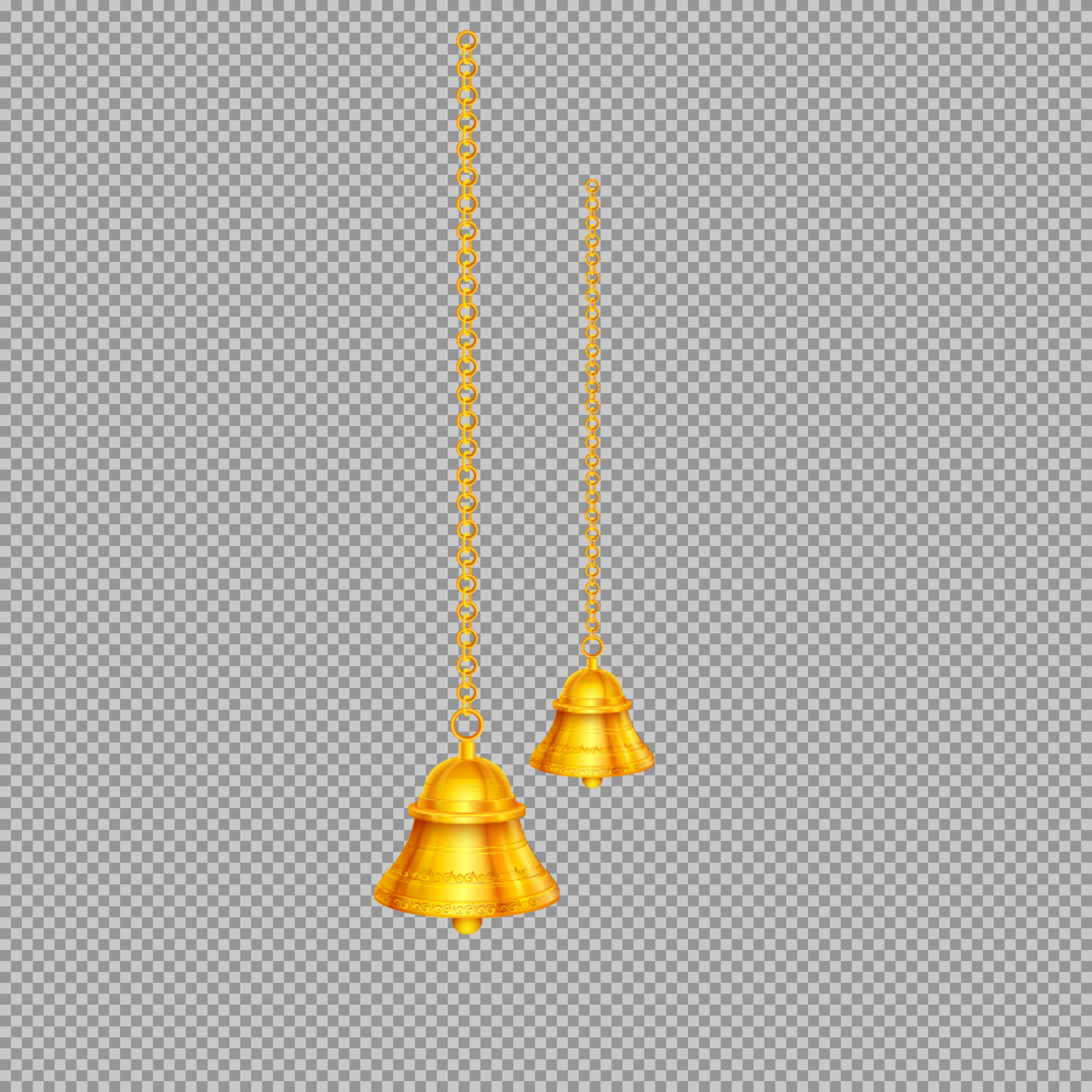 Golden Hanging Bells PNG | Free Festive Decoration Download...