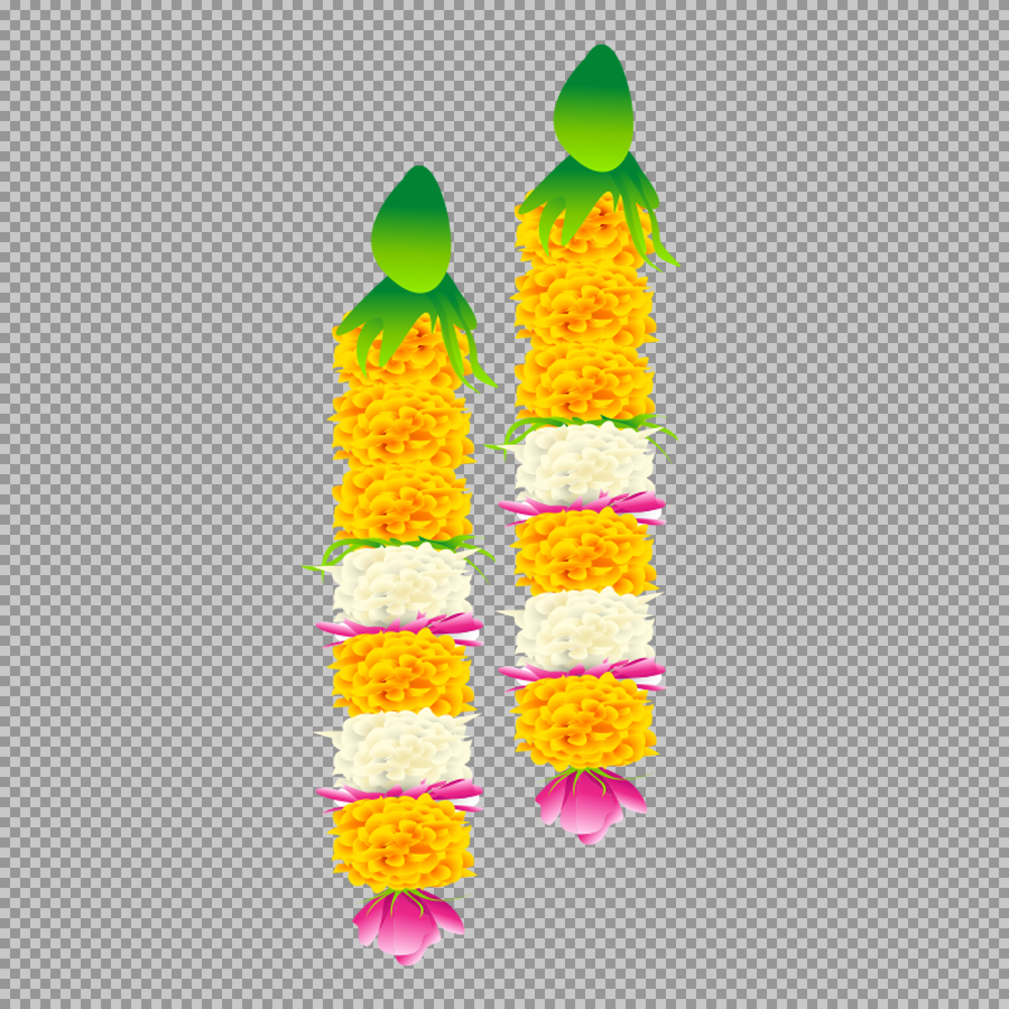Hanging Marigold Garland PNG | Free Indian Festival Decoration