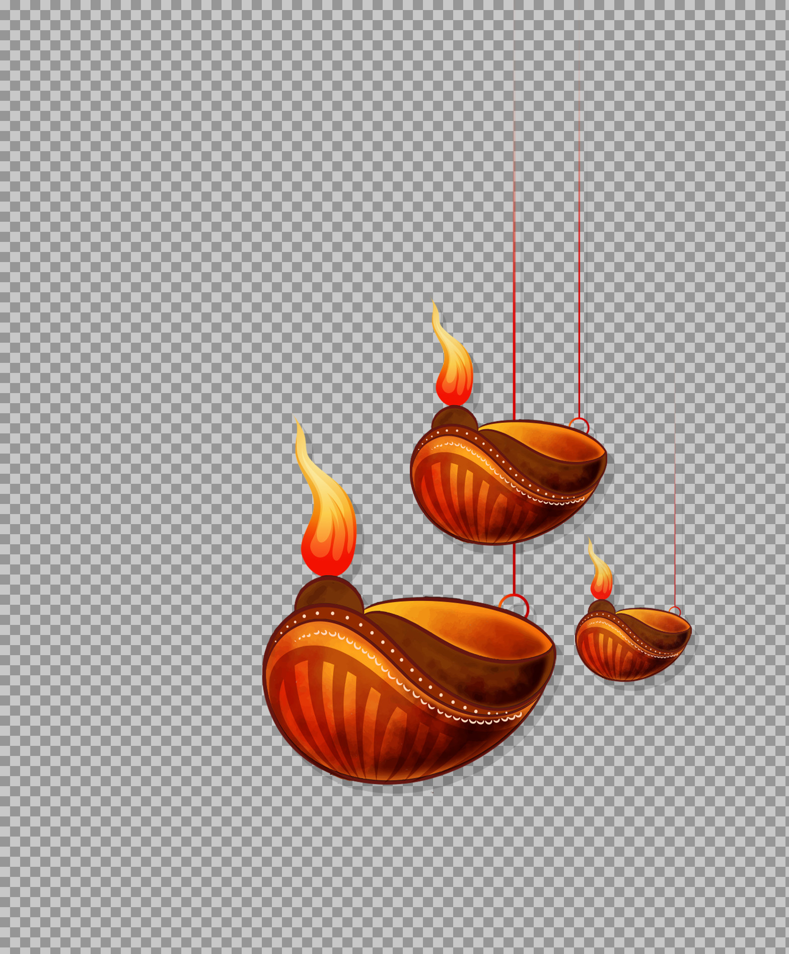 Hanging Diwali Diya PNG | Festive Oil Lamp Illustration