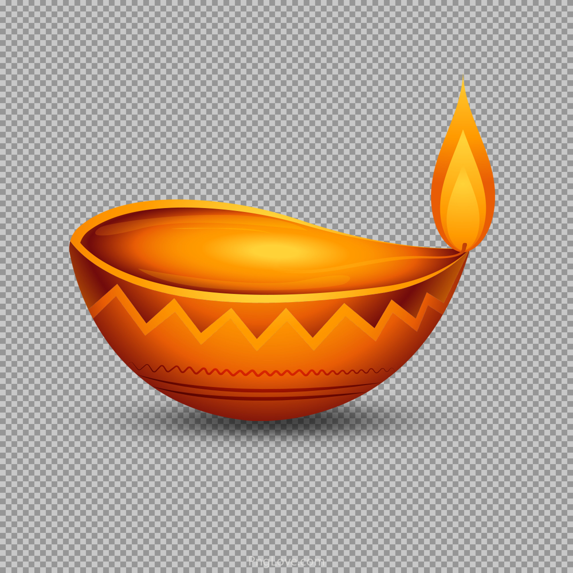 Golden Diwali Diya PNG | Stylized Festival Illustration...