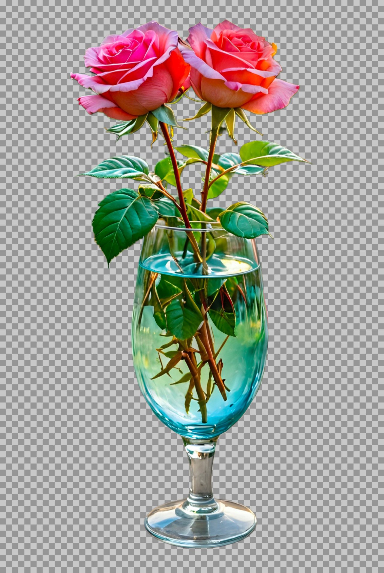 Pink Roses in glass PNG transparent image download...