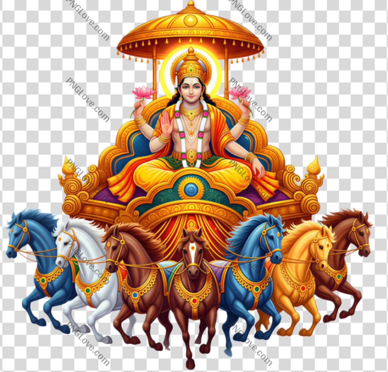 Chhath Puja Surya Dev PNG | Hindu Sun God Image