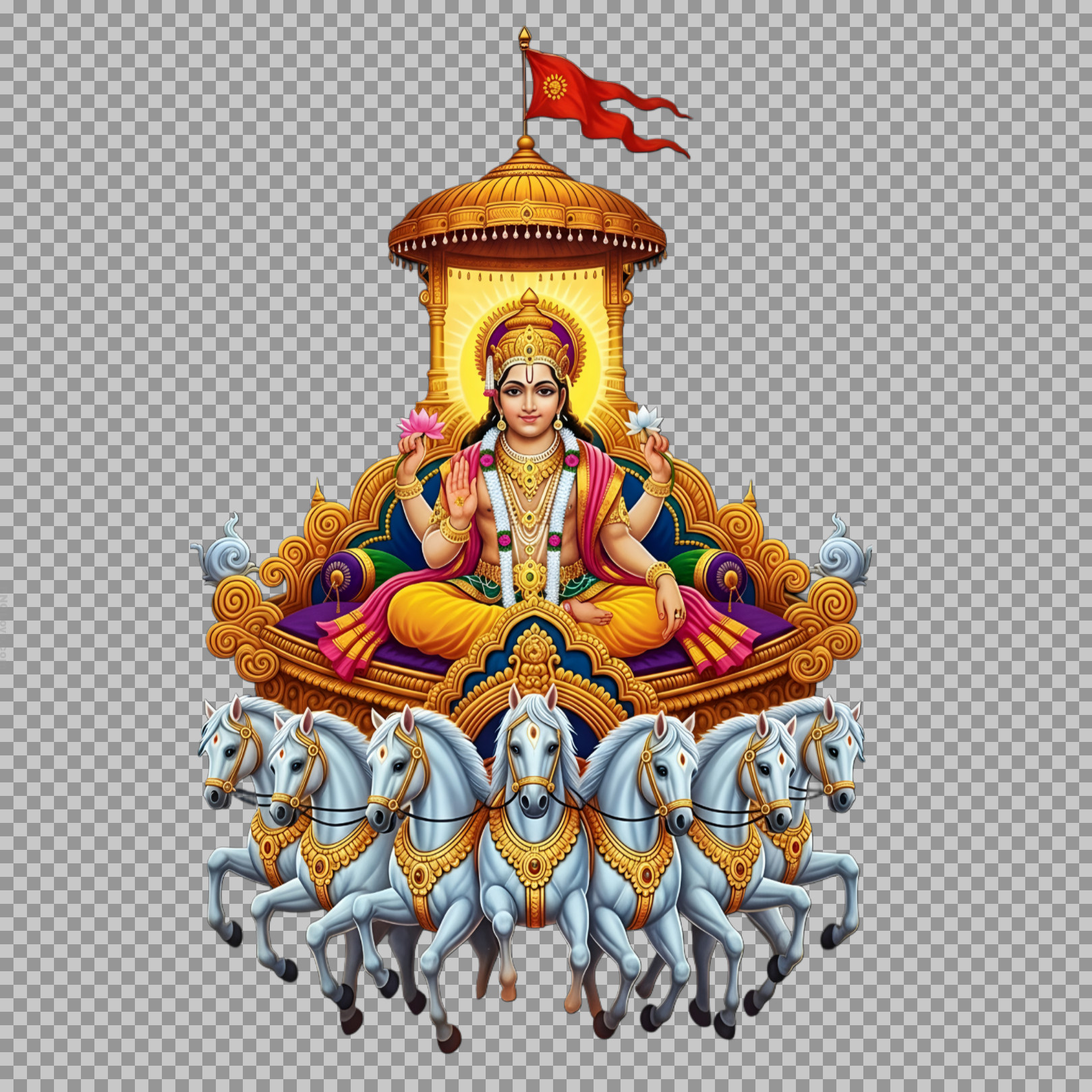 Surya Dev Image for Chhath Puja | Sun God on Chariot PNG...