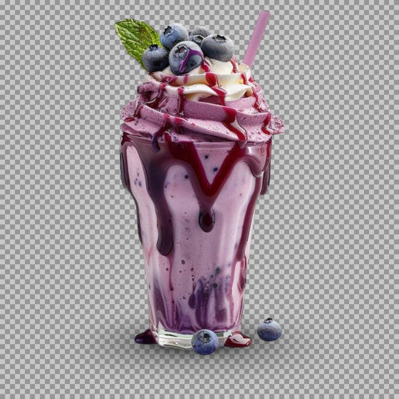 Creamy Blueberry Milkshake png  transpernt images...