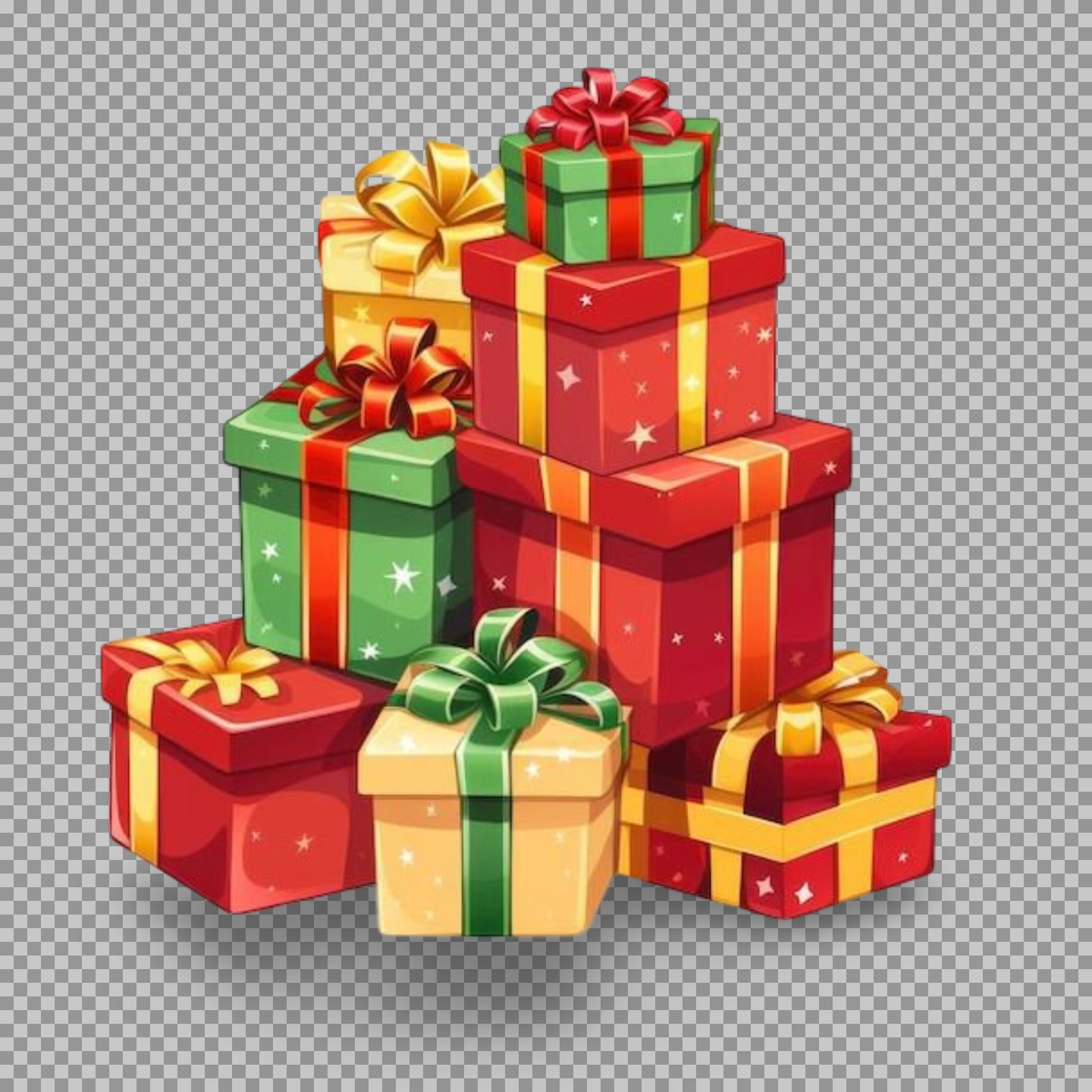 Christmas Presents Stack PNG | Festive Holiday Gift Illustration
