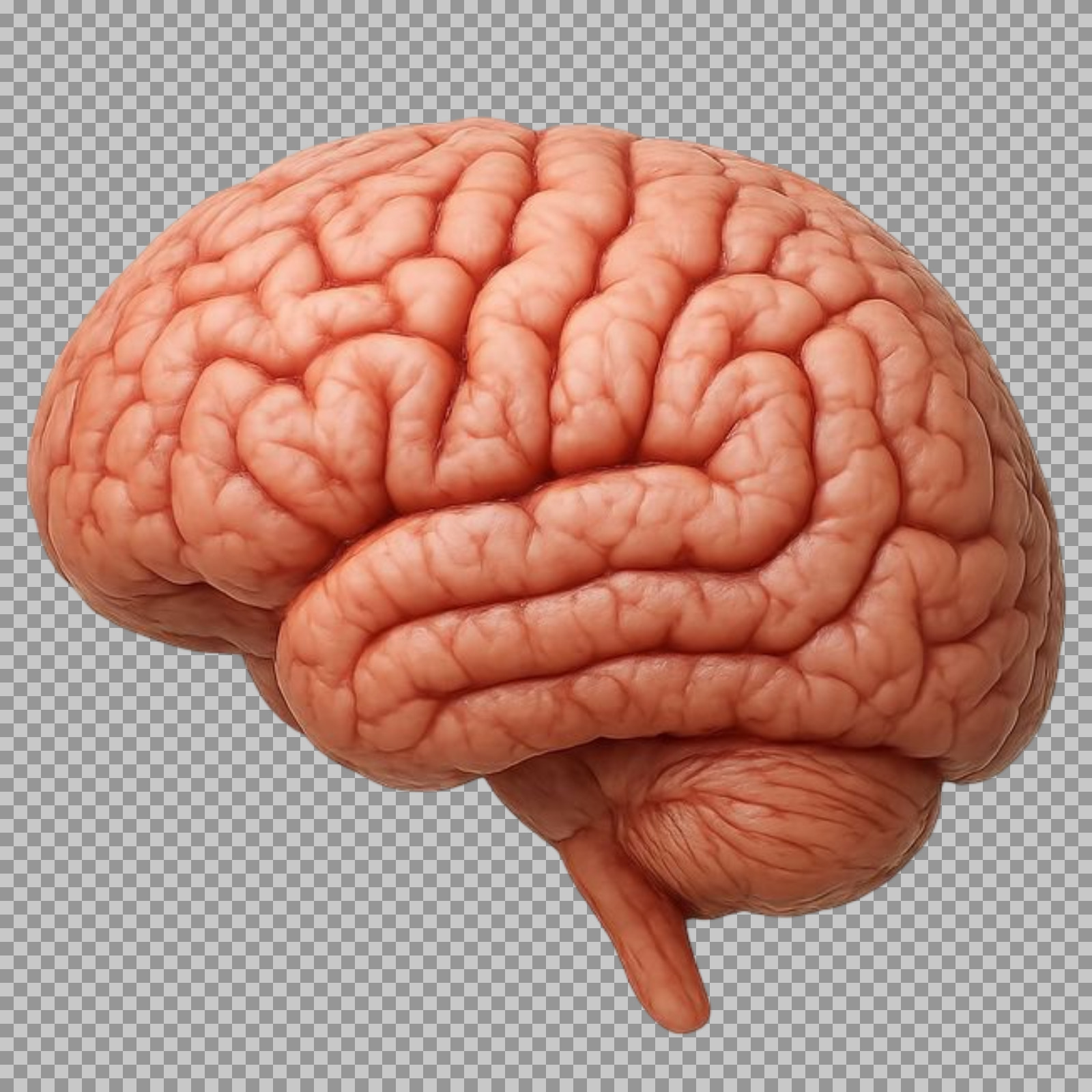 Realistic Human Brain PNG | Anatomical 3D Illustration