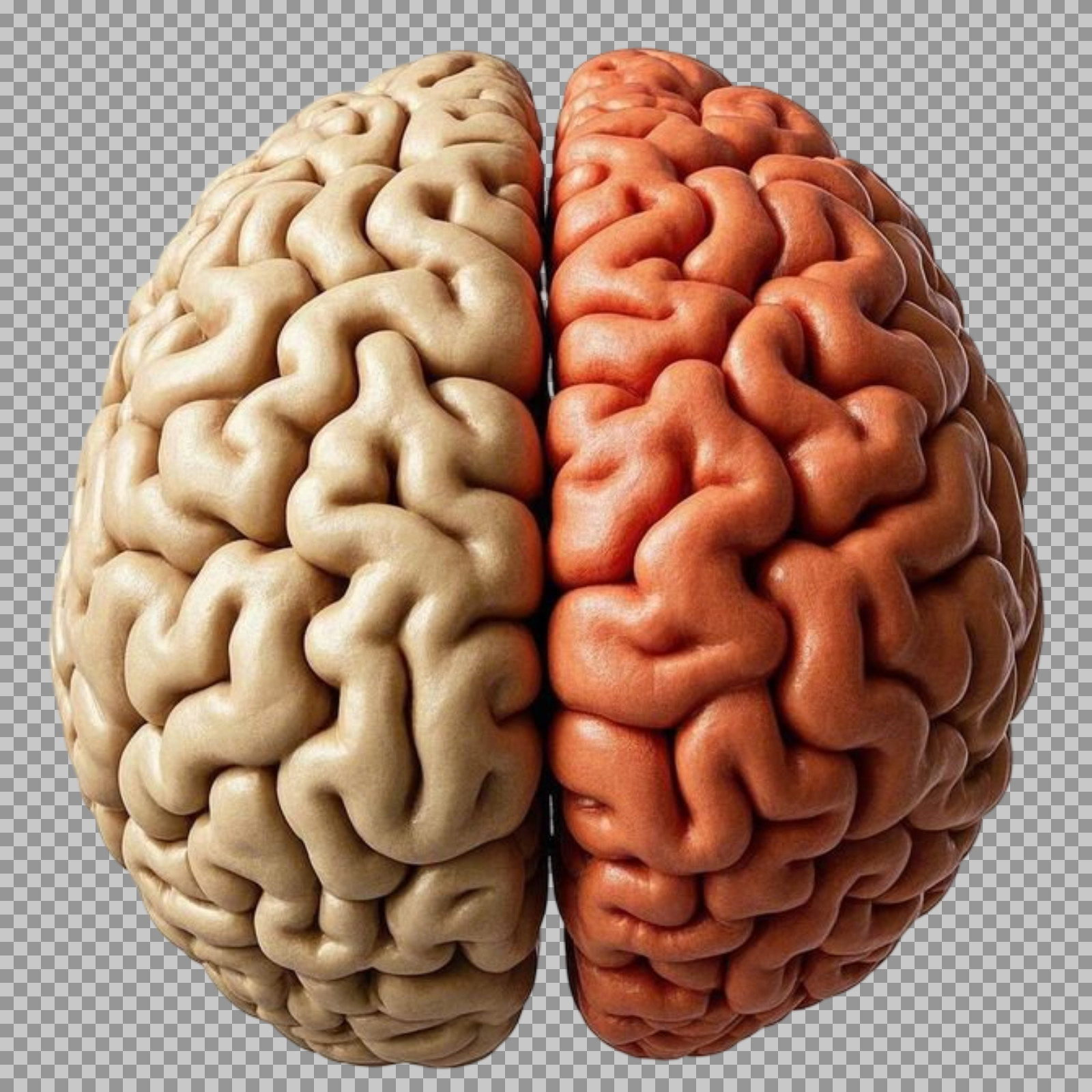 Two-Color Brain Hemispheres PNG | Medical Illustration...