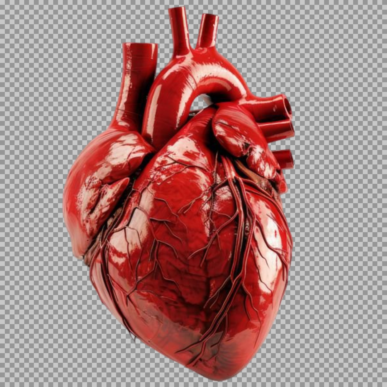 Glossy Anatomical Heart PNG | Realistic 3D Model