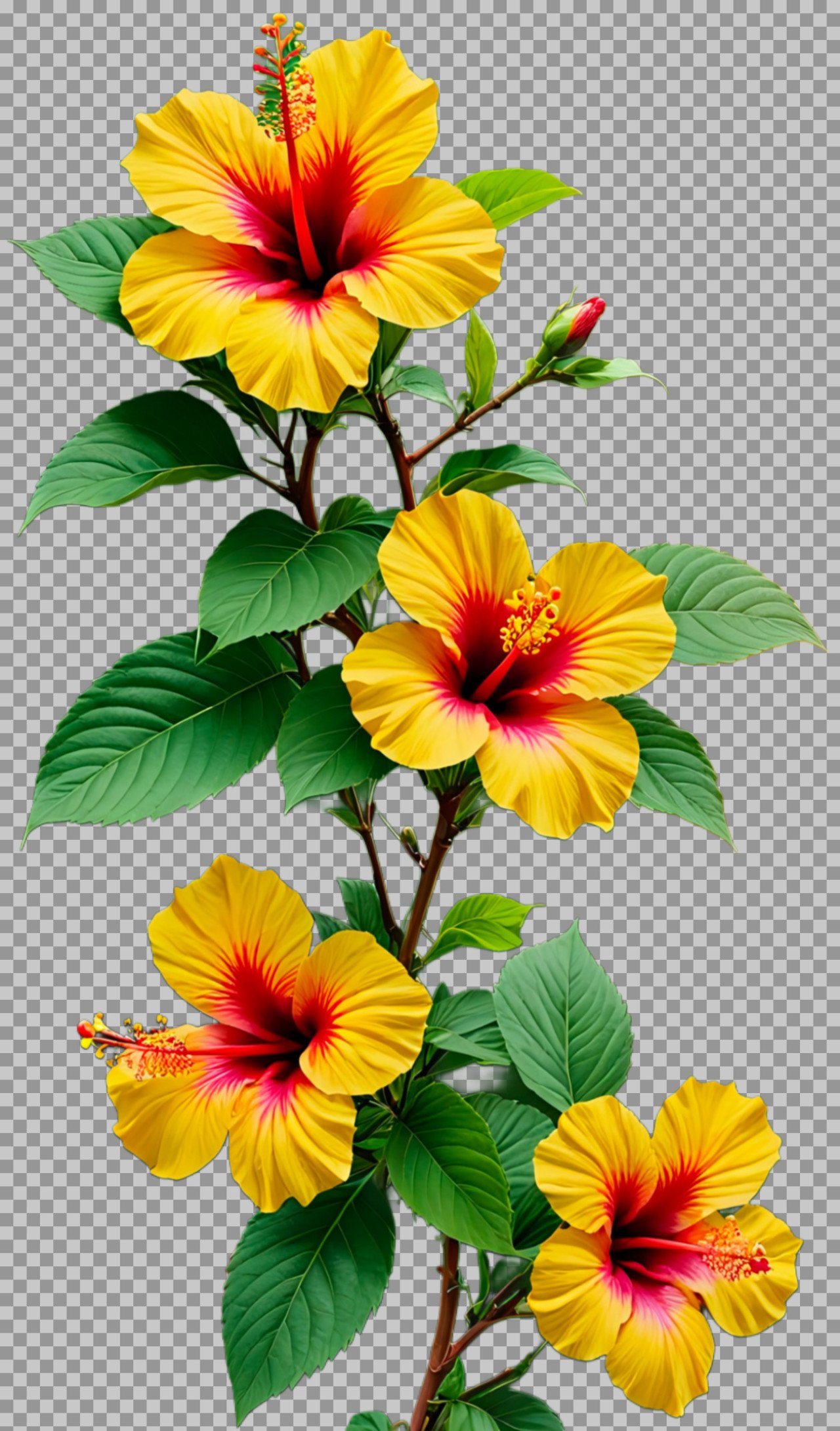Yellow hibiscus gudhal flower PNG image download...