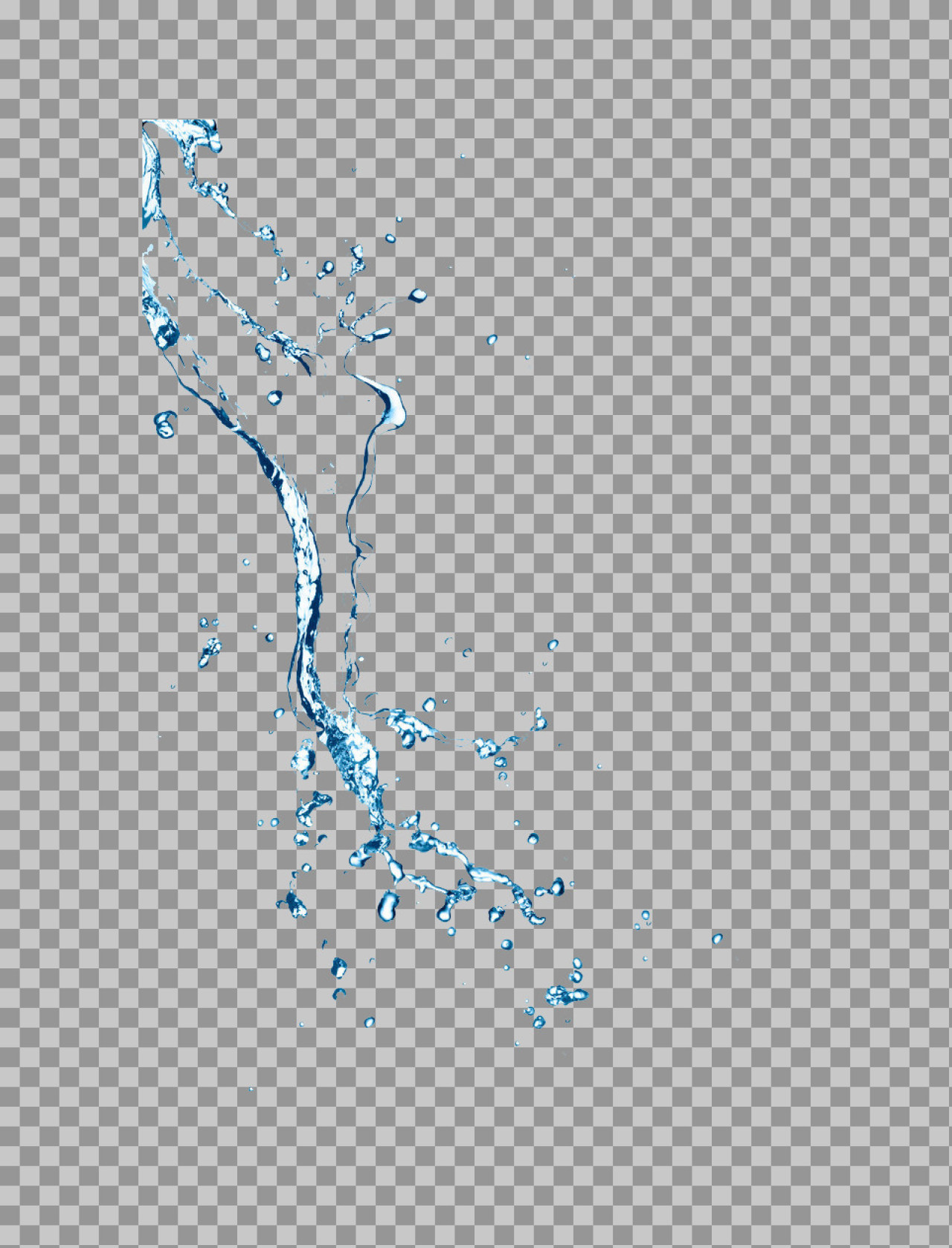 Dynamic Water Splash PNG | Isolated Blue Liquid Element