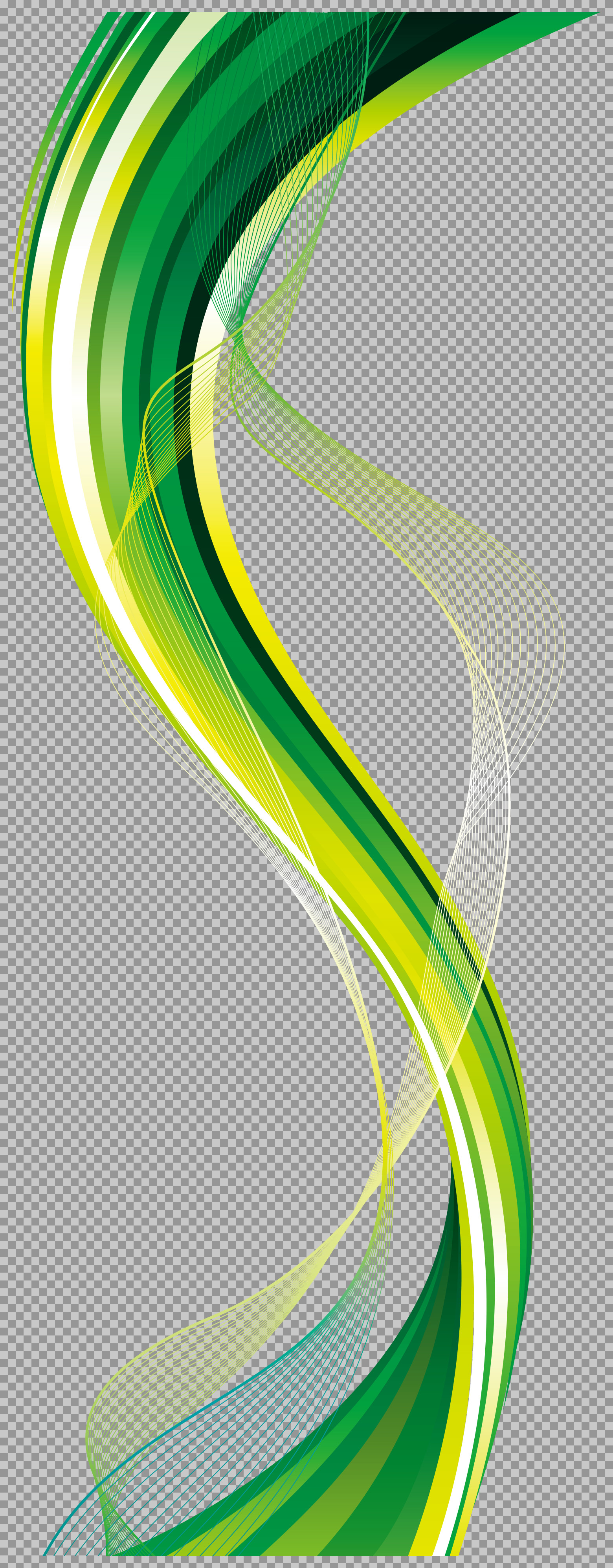 Abstract Green Wave PNG | Dynamic Flowing Lines Graphic