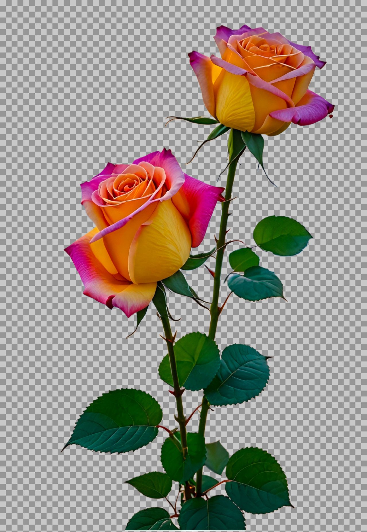 Colourful rose flower PNG...