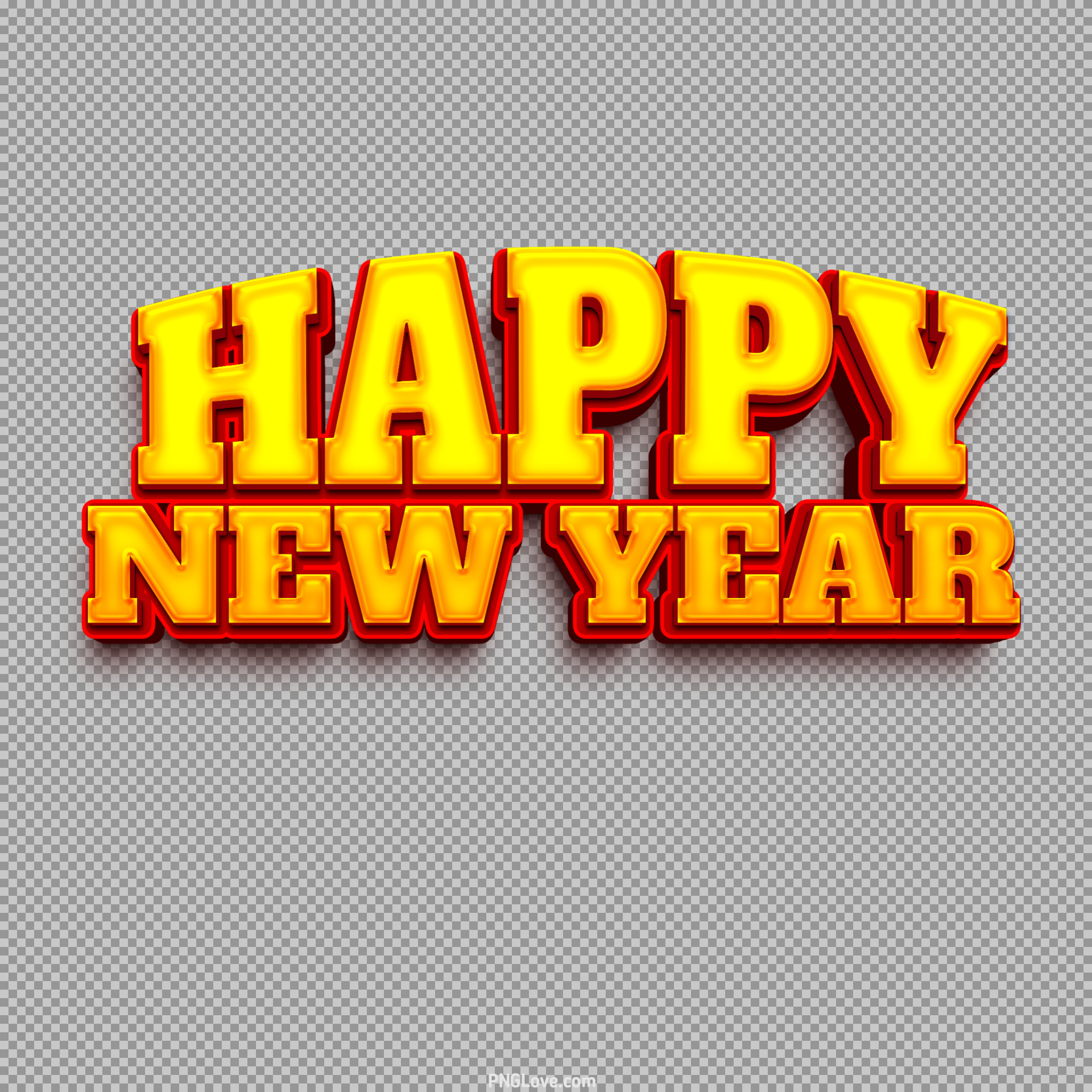 Free Happy New Year PNG | Bold 3D Fiery Text Graphic...