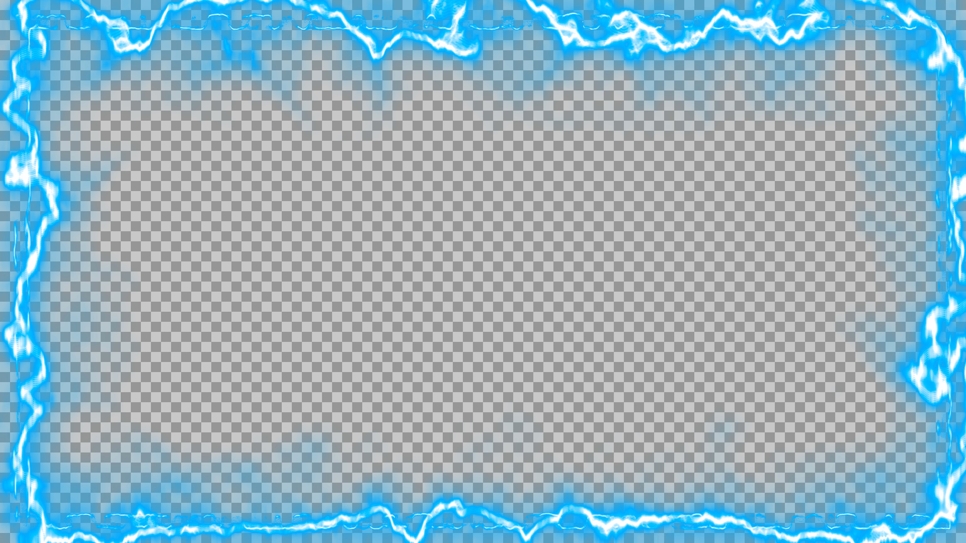 Icy Blue Electric Frame PNG | Grunge Border for Thumbnails...