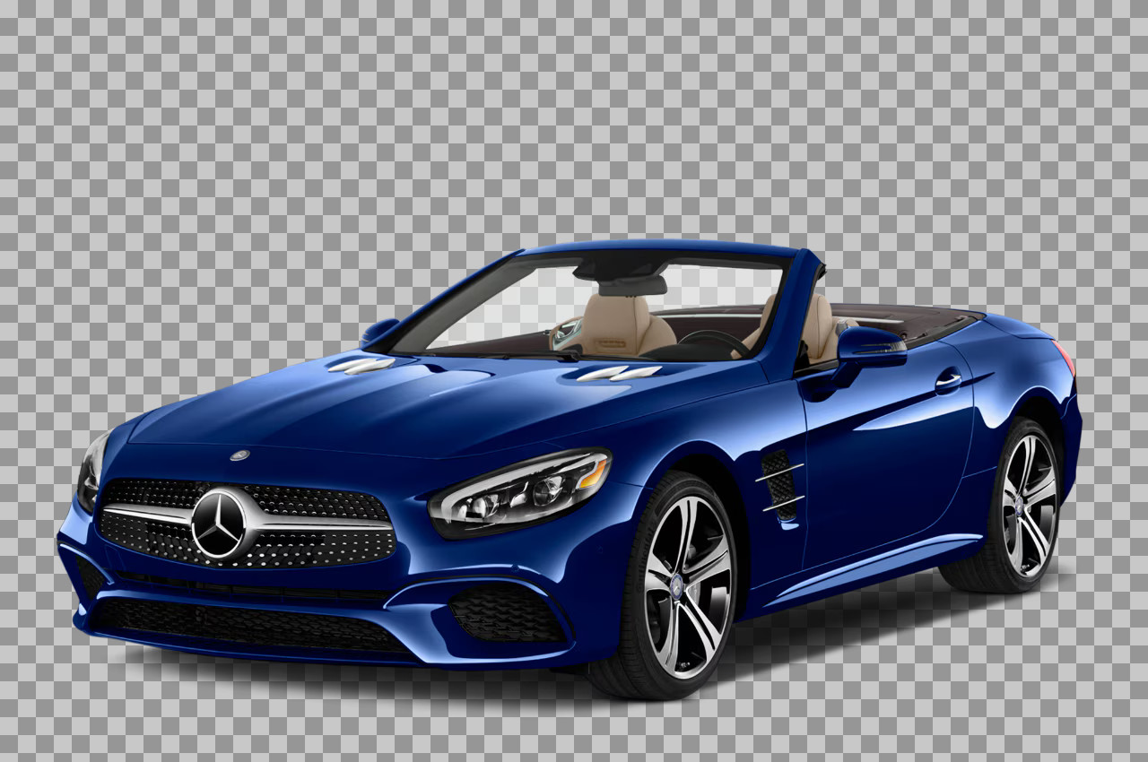 Blue Mercedes-Benz SL Convertible PNG | Luxury Roadster Image