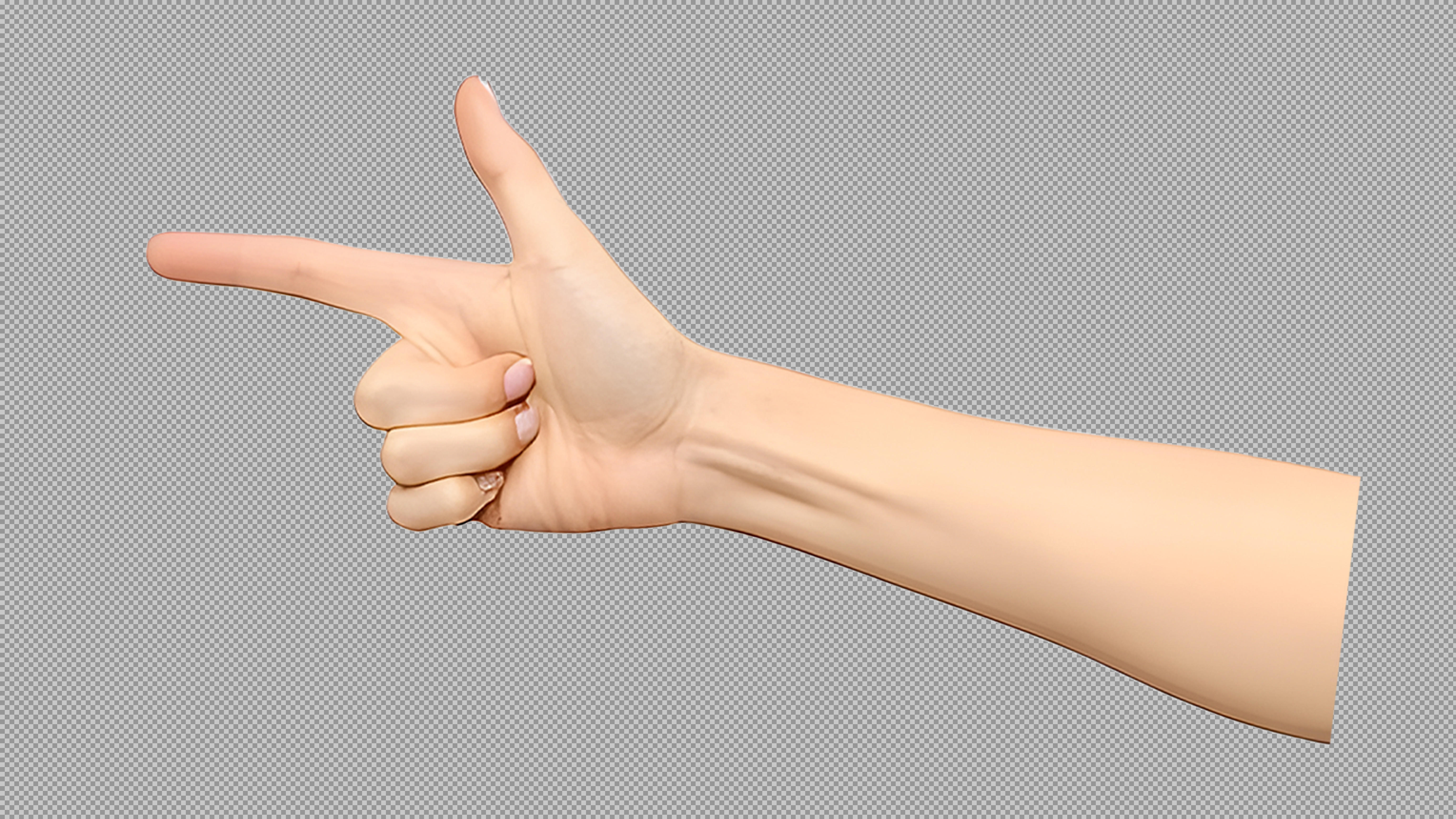 Pointing Hand PNG | Realistic Finger Gun Gesture Graphic