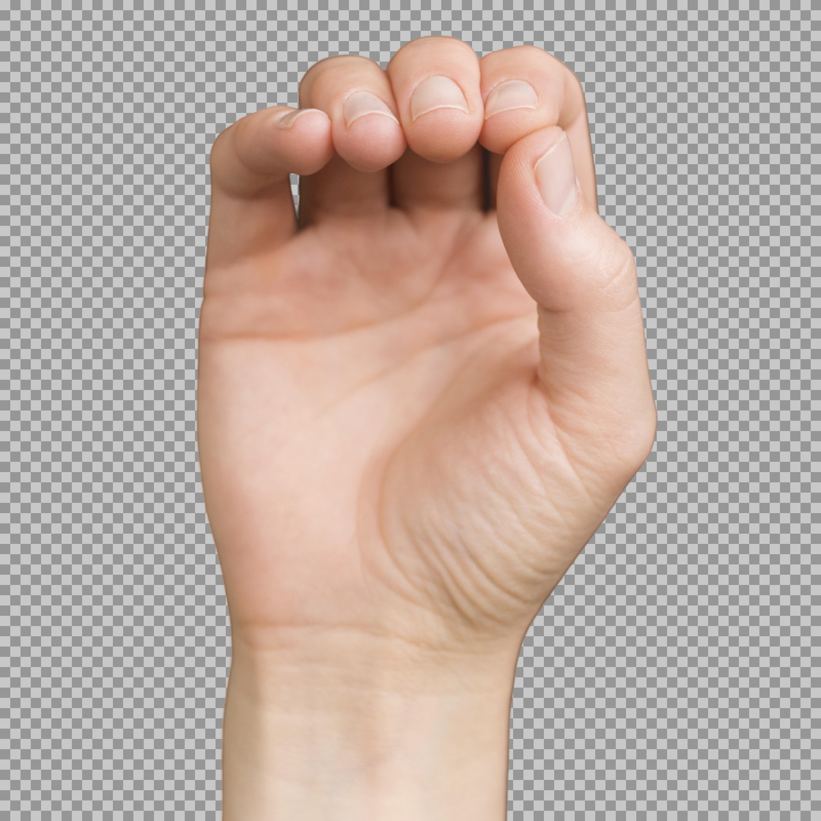 Hand Holding Pose PNG | Isolated Grip & ASL Letter