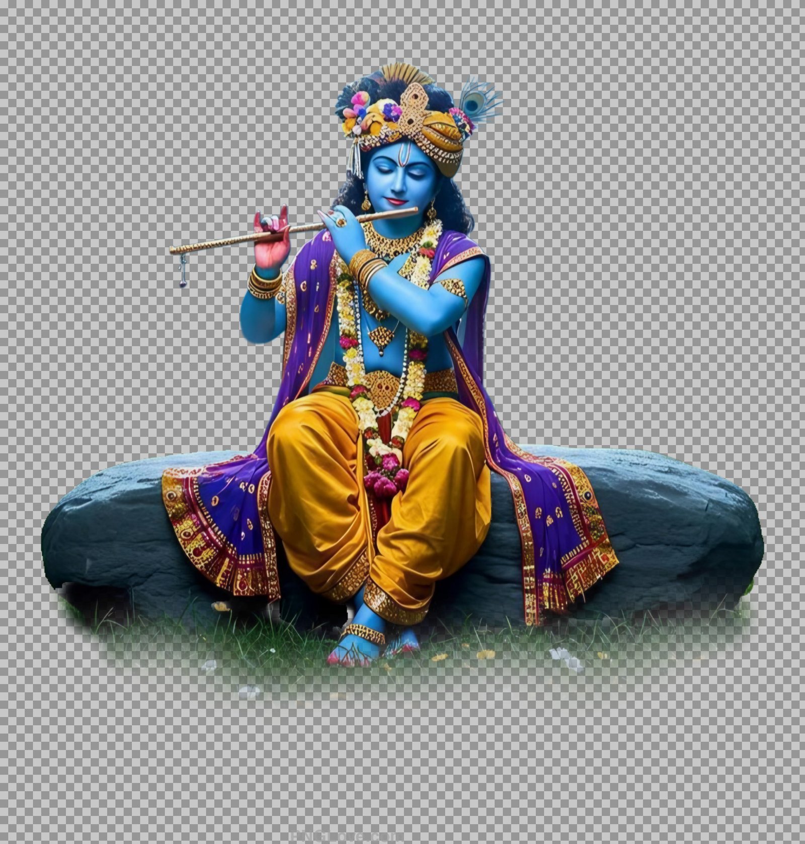 Lord Krishna plays the flute PNG transparent image free download...