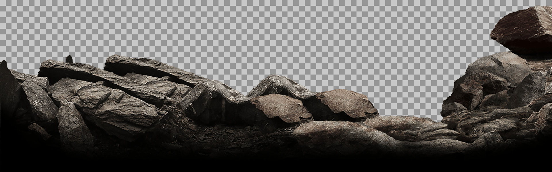 Dark Rocky Ground PNG | Transparent Landscape Element...
