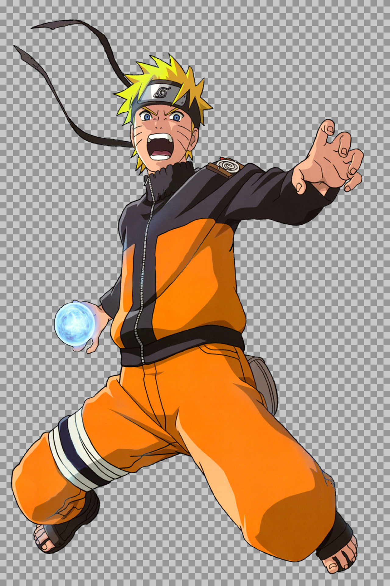 Naruto Uzumaki Rasengan Attack PNG - Dynamic Anime Render