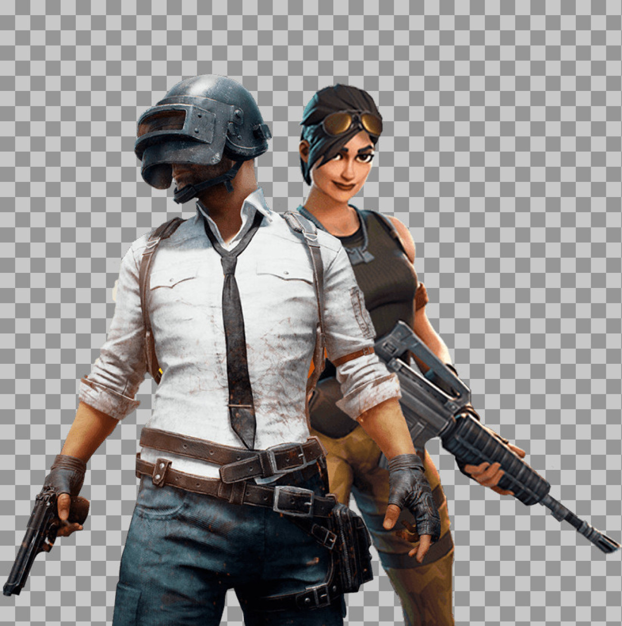 PUBG and Fortnite Characters PNG | Battle Royale Crossover Image