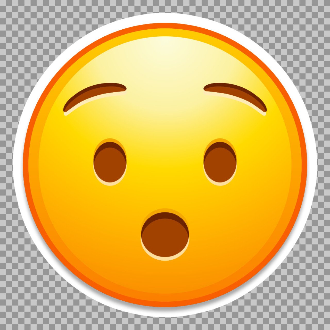 Hushed Face Emoji PNG | Free Surprised & Silent Emoticon...