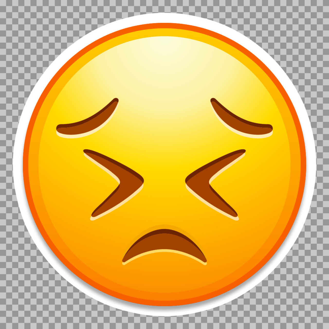 Persevering Face Emoji PNG | Free Download Weary & Frustrated Icon