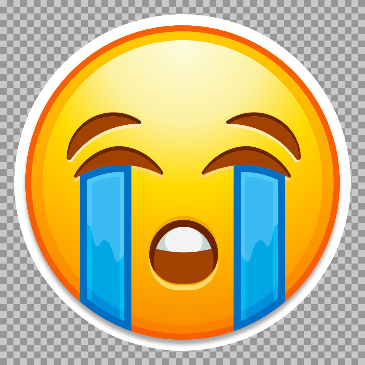 Loudly Crying Emoji PNG | Free Sad Face Icon Download...