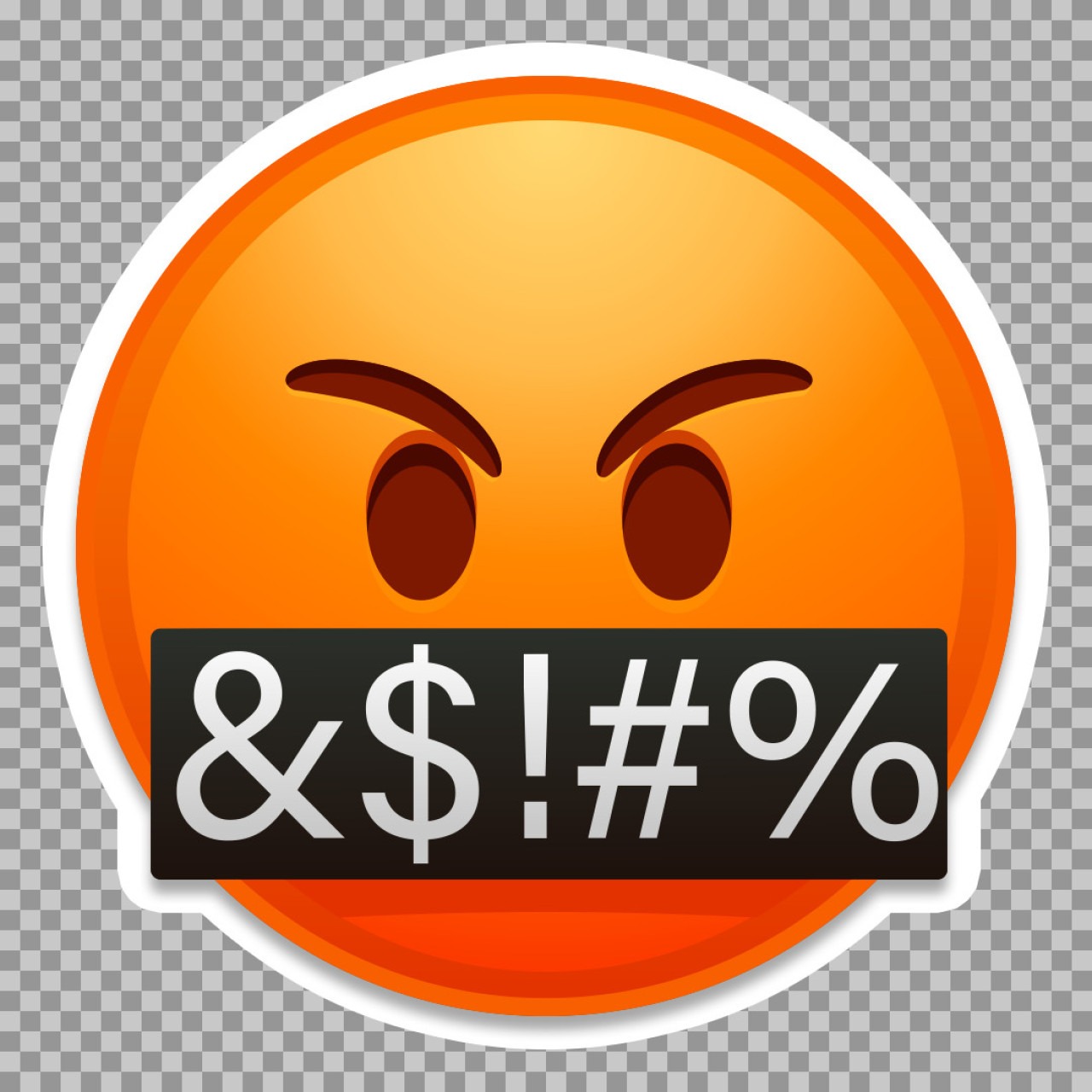 Angry Swearing Emoji PNG | Face with Symbols on Mouth Icon...
