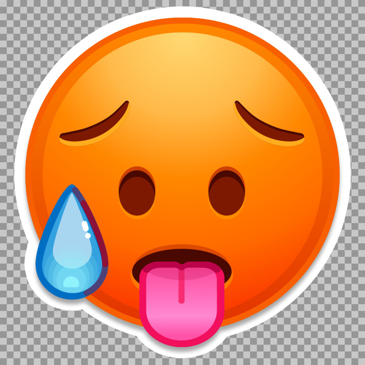 Hot Face Emoji PNG 🥵 | Free Overheating & Sweating Smiley...