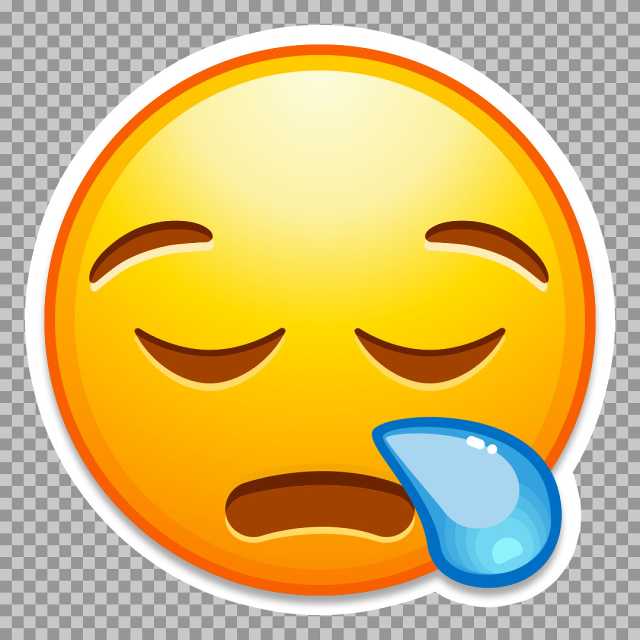Sad Face with Teardrop Emoji PNG | Free Disappointed Icon...