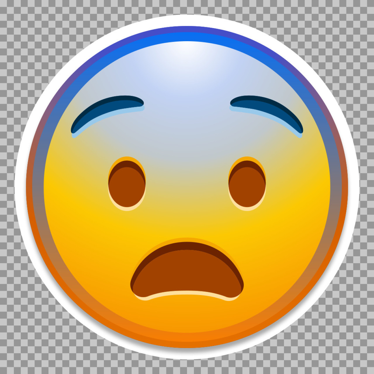 Fearful Emoji PNG | Anxious & Worried Face Icon