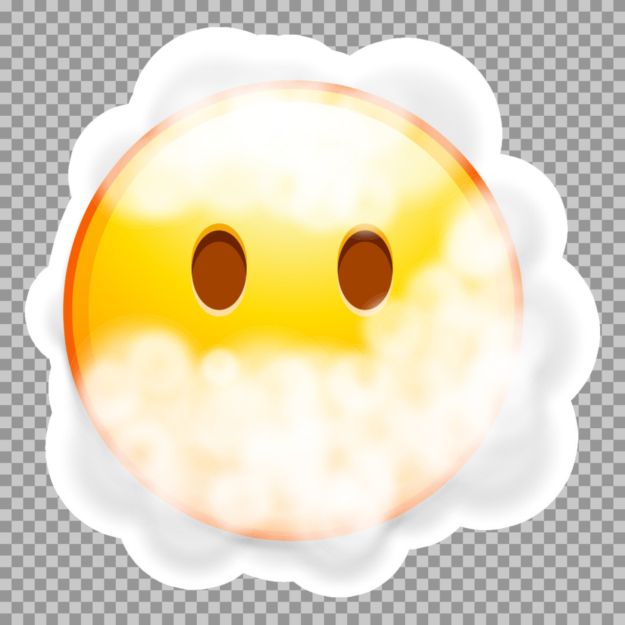 Fluffy Cloud Smiley Face PNG | Unique Emoji Clipart