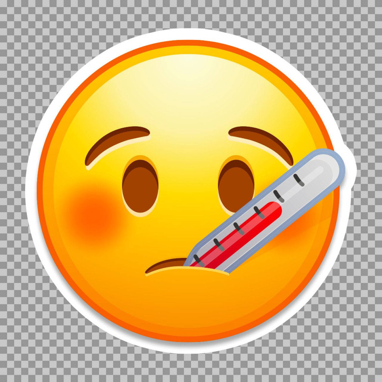 Sick Emoji PNG | Free Face with Thermometer Clipart Download