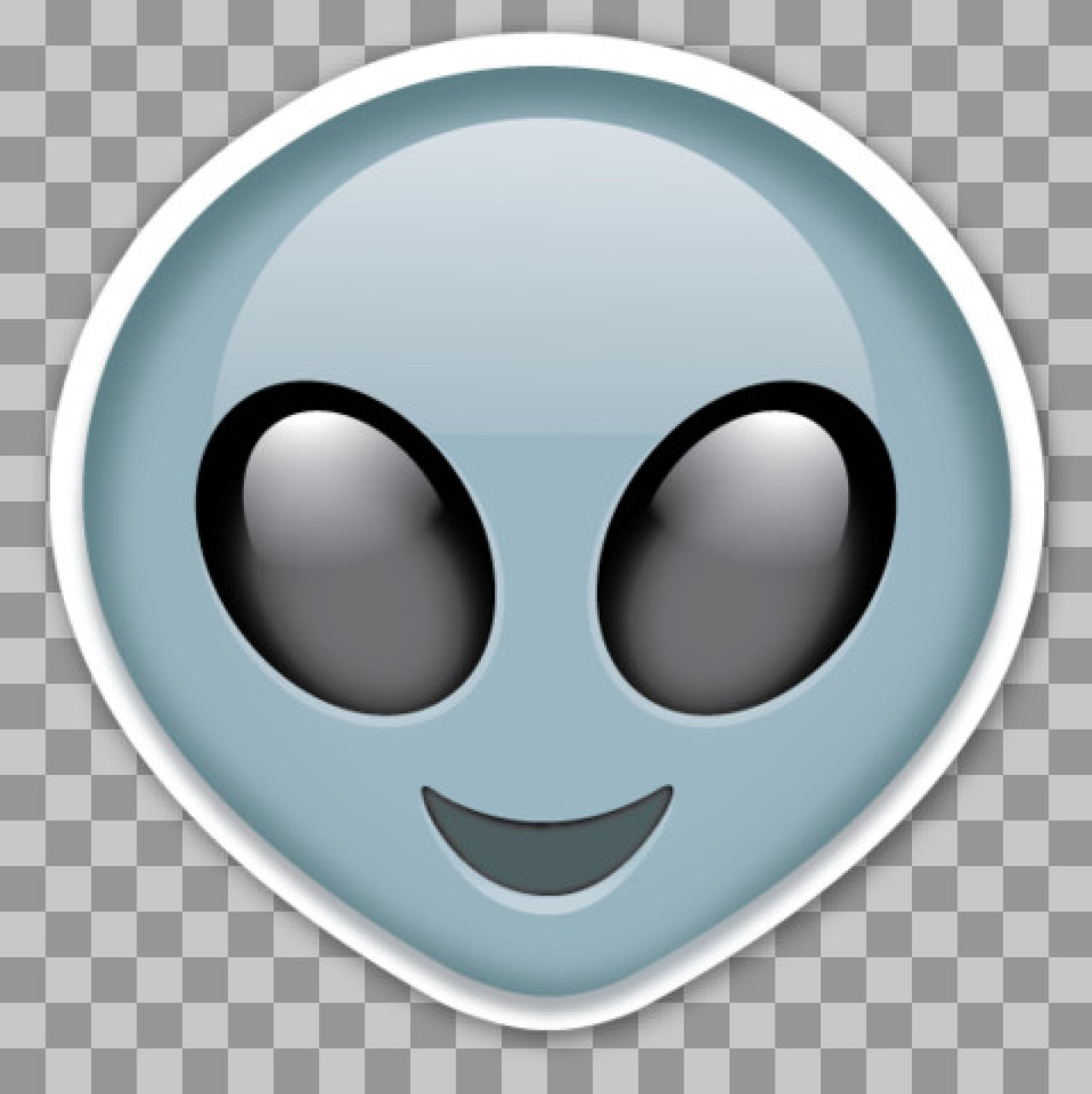 Alien Emoji PNG | Grey Extraterrestrial Face Icon...