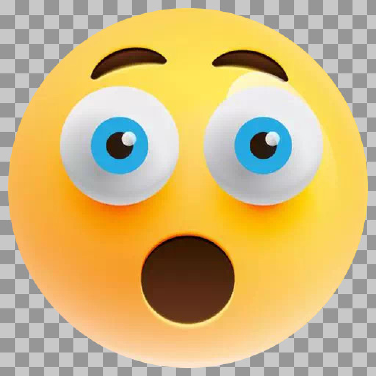 Shocked Face 3D Emoji PNG | Surprised Smiley Icon...