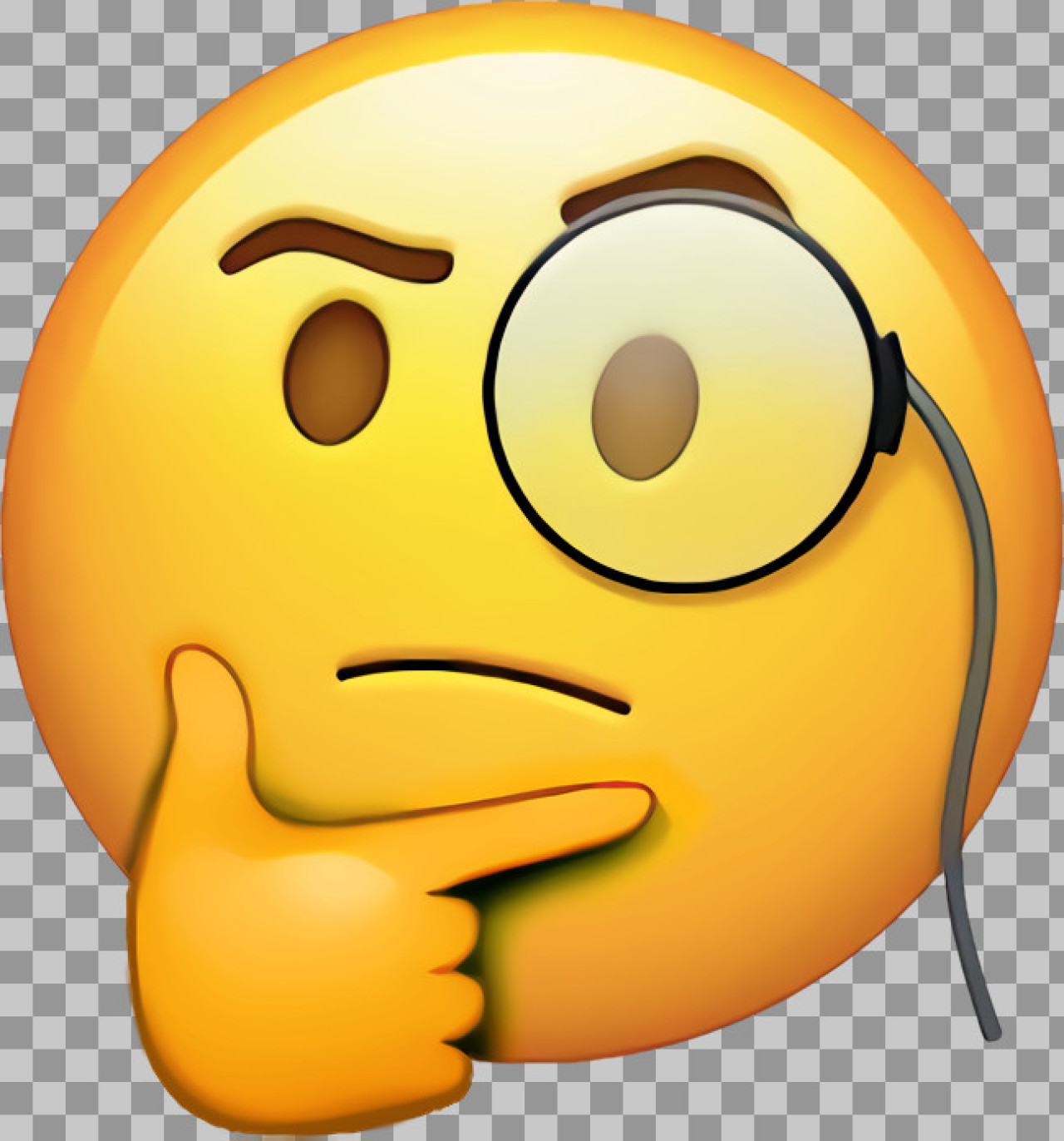 Monocle Thinking Emoji | Free Transparent PNG Download...