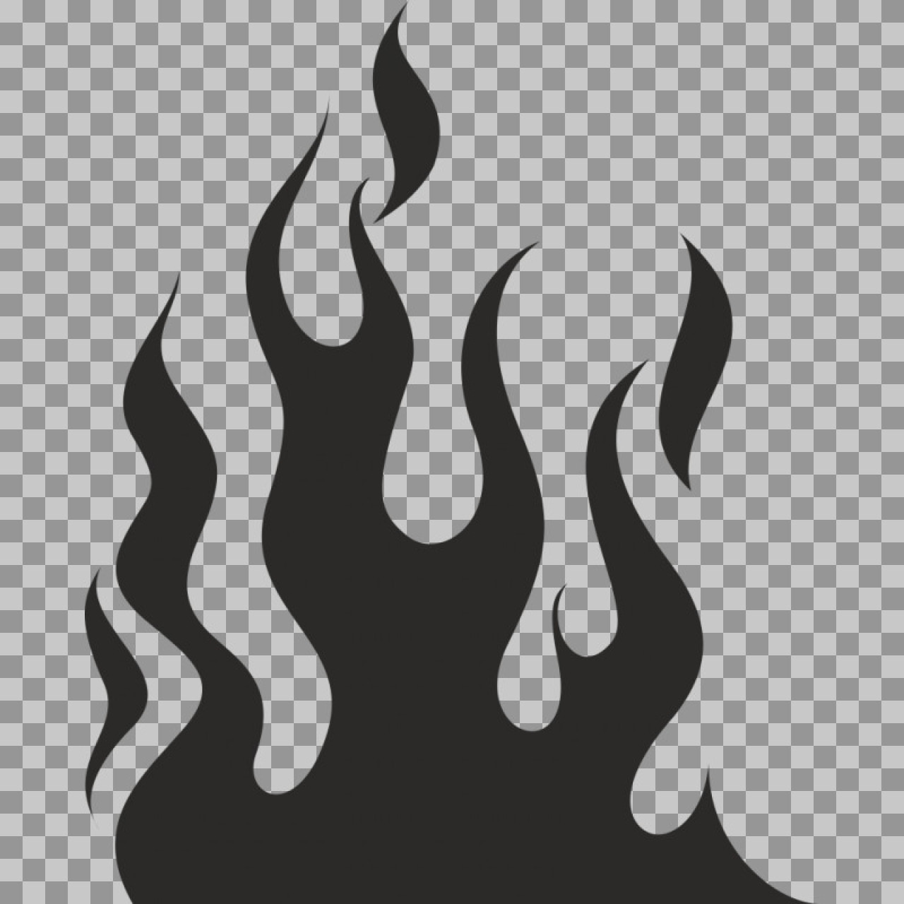 Black Flame Silhouette PNG | Hot Rod & Tribal Fire Graphic