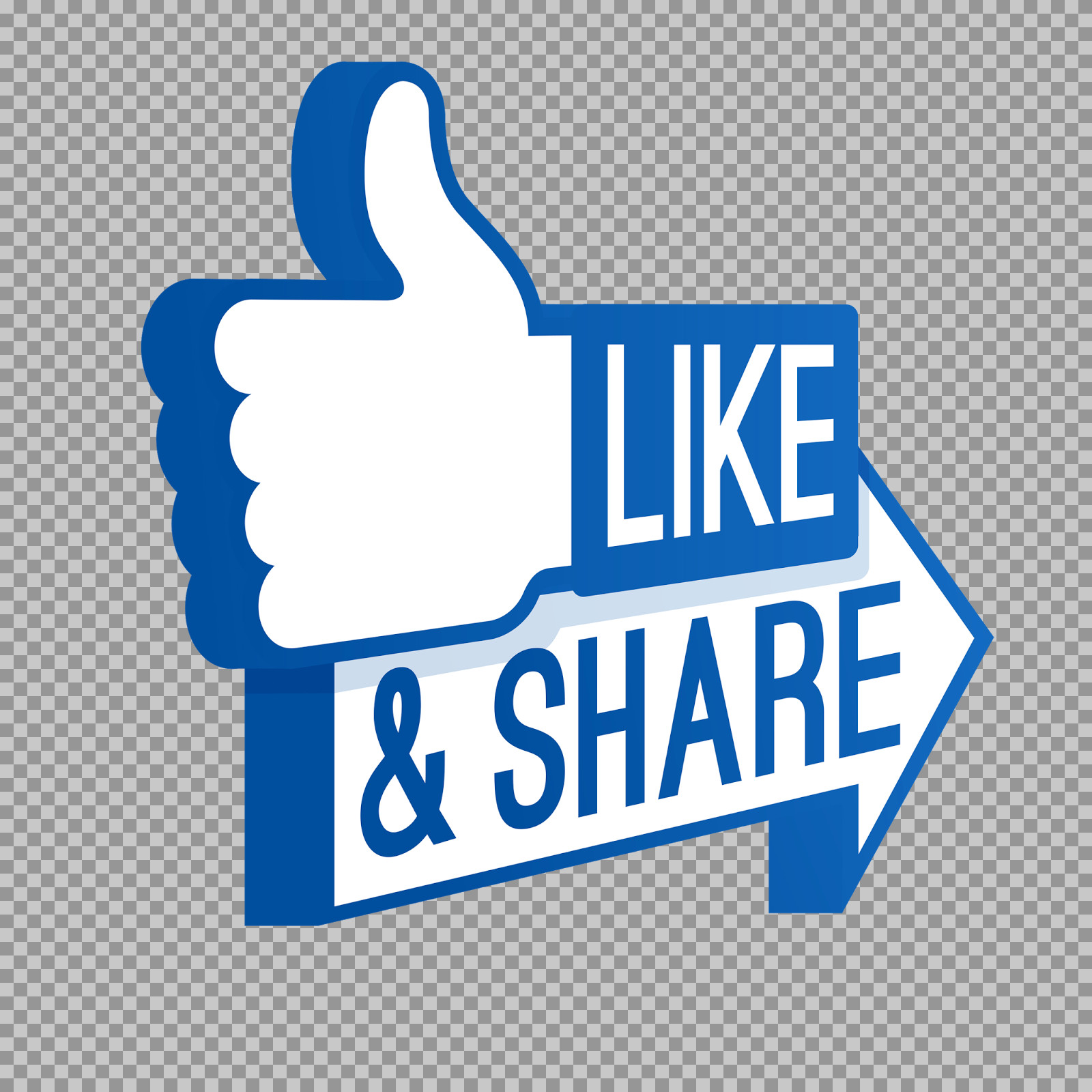 Like and Share PNG | 3D Social Media CTA Icon...