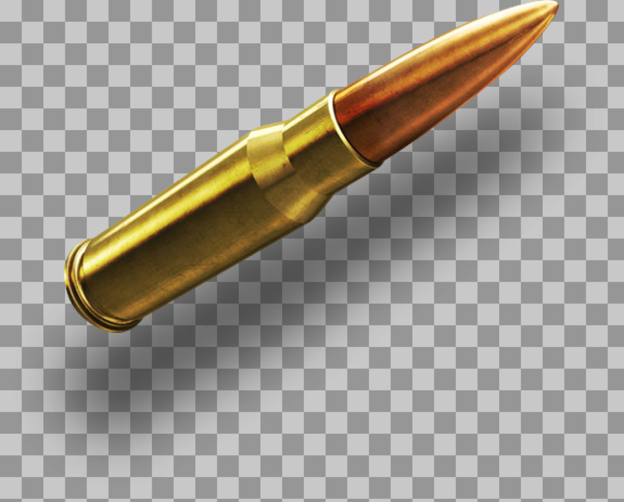 Realistic Rifle Bullet PNG with Transparent Background...