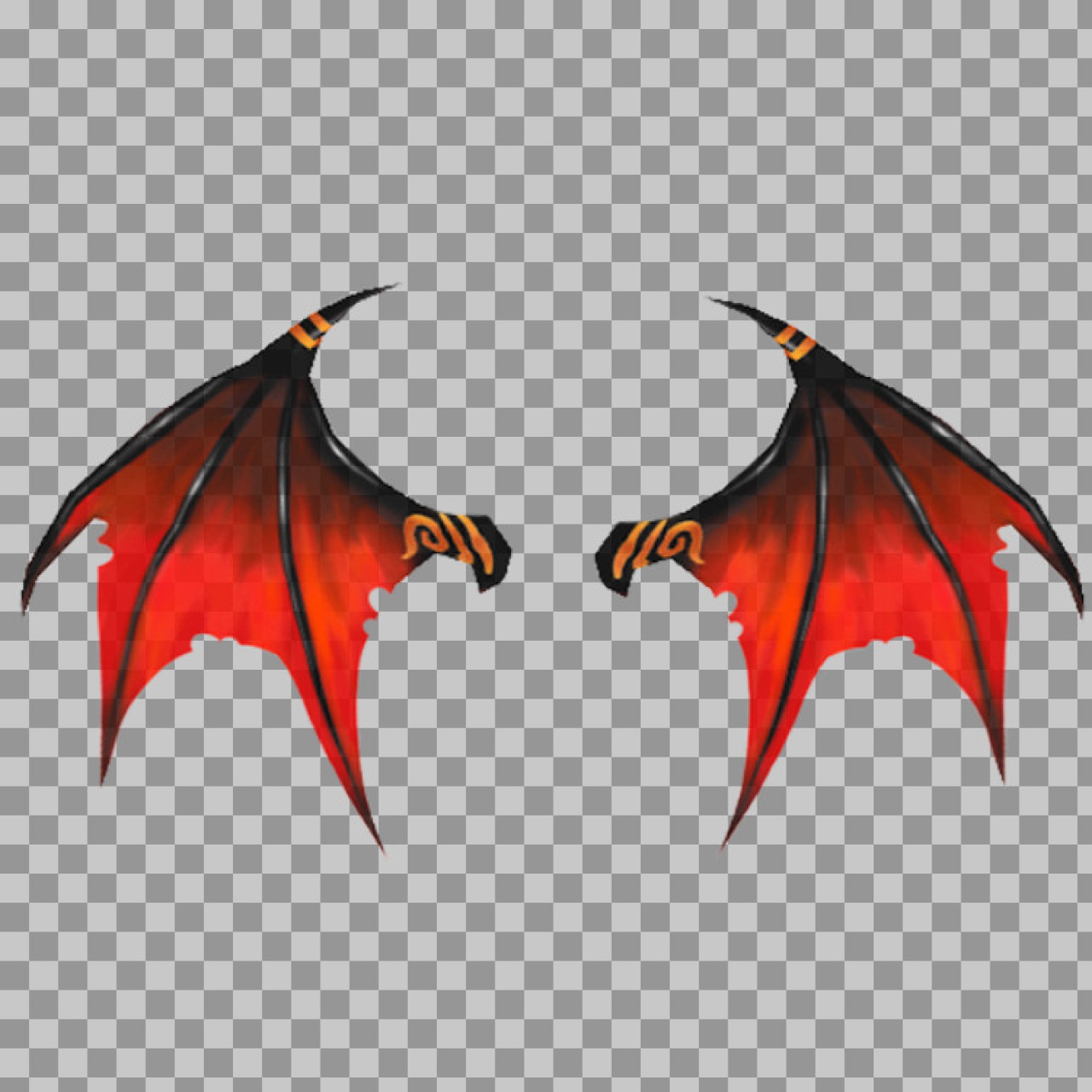 Red Devil Wings PNG | Fantasy Demon Wings Illustration