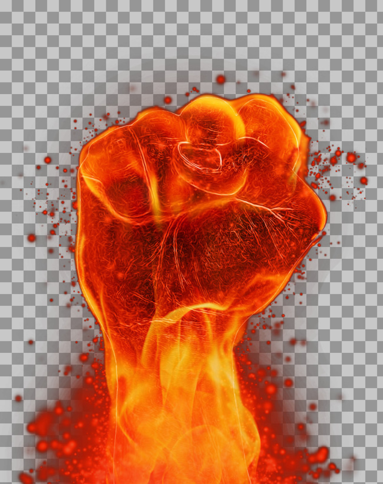 Fiery Fist PNG | Symbol of Power and Revolution