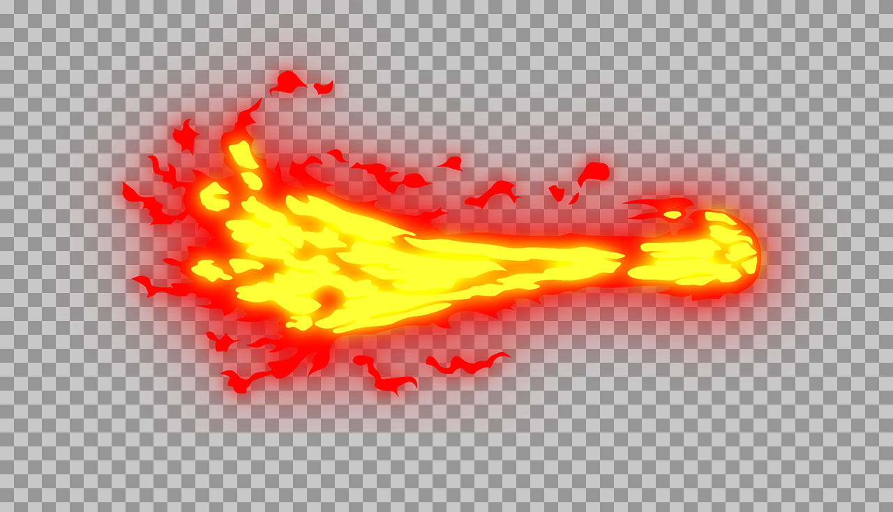 Anime Fire Blast PNG | Cartoon Energy Projectile Effect