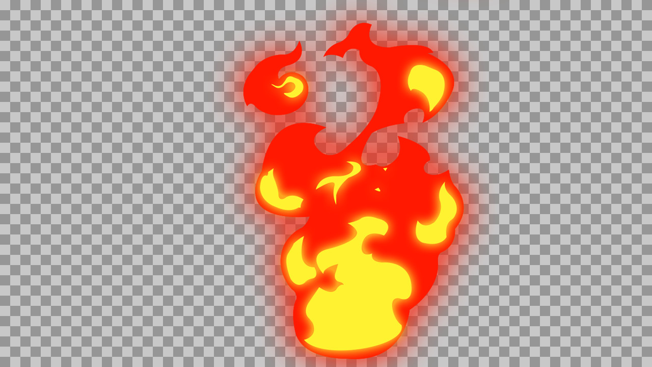Stylized 2D Fire Effect PNG | Animation & Game Asset