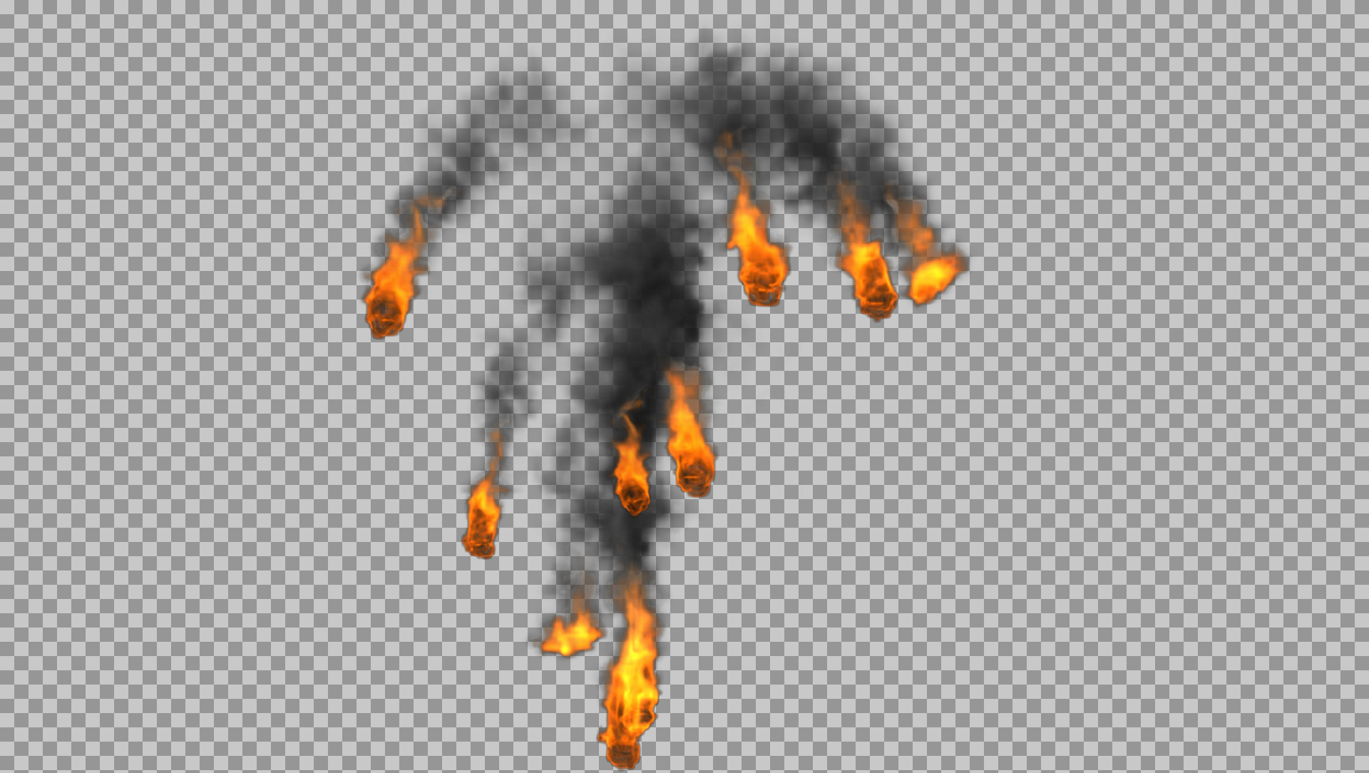 Falling Fireballs PNG | Transparent Fire & Smoke Effect