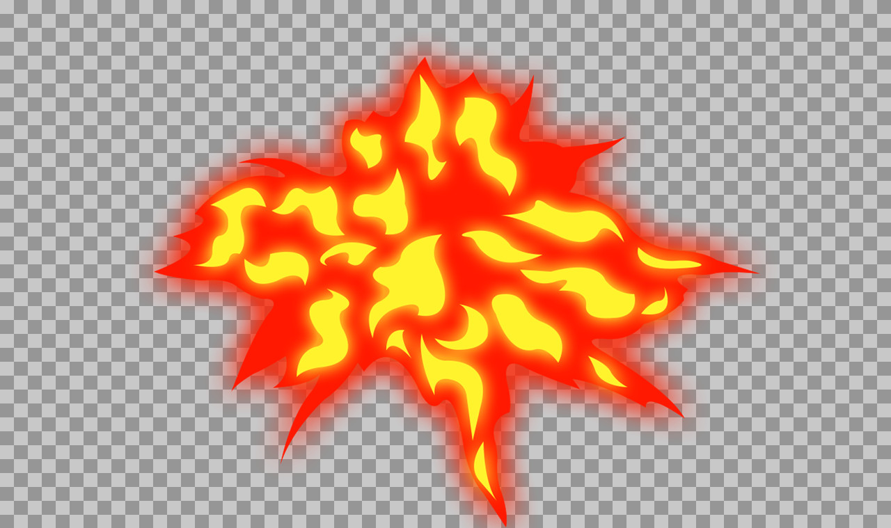 Cartoon Fire Explosion PNG | Stylized 2D Animation Effect