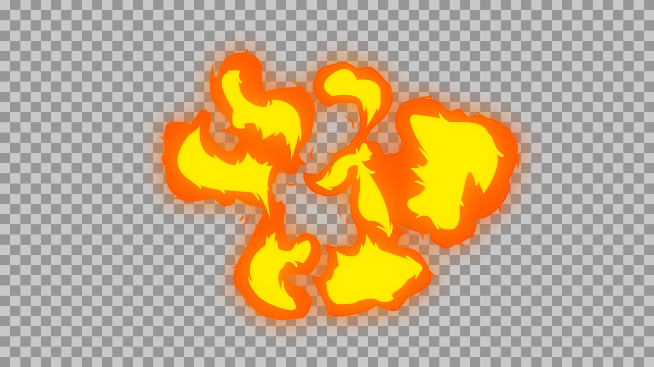 Stylized Fire Explosion PNG | Cartoon Fireball Effect