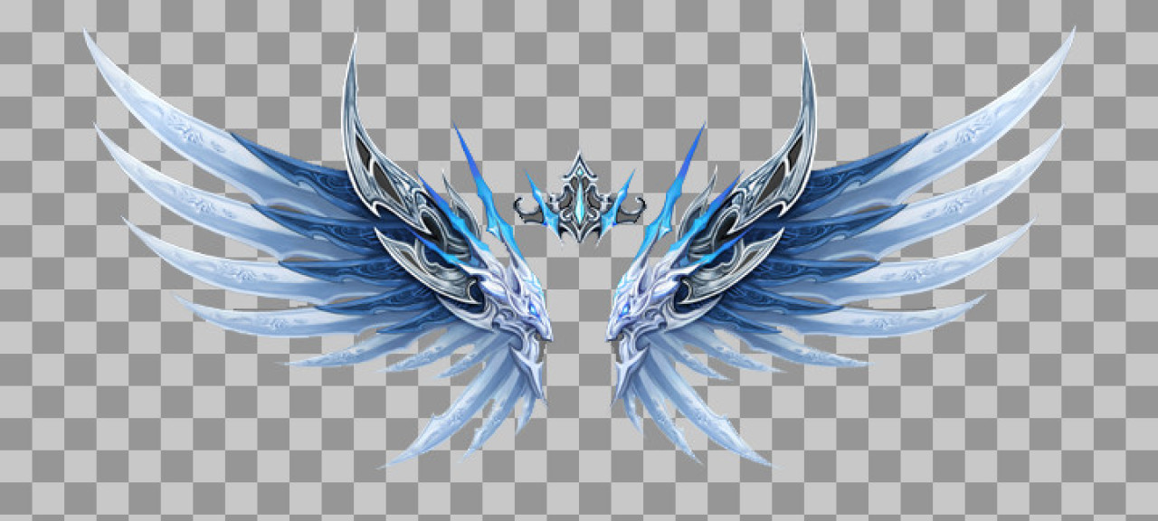 Ethereal Ice Wings & Crown PNG | Fantasy Digital Art